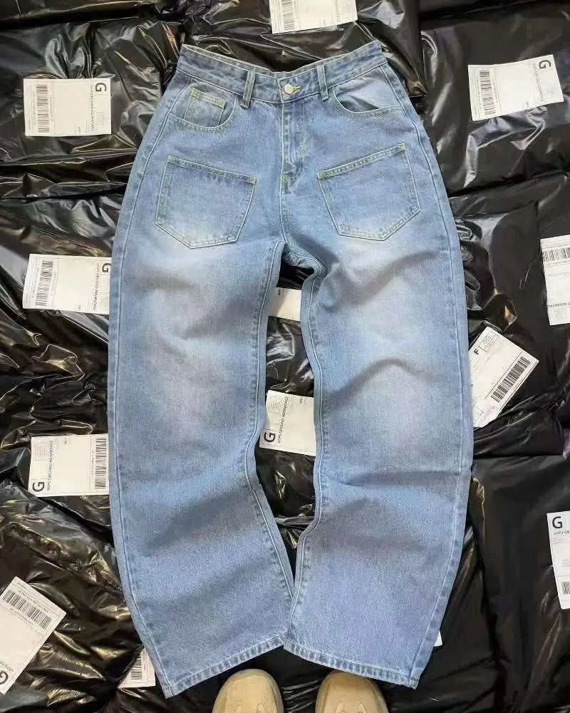 American Retro Washed Summer New Casual Loose Trousers