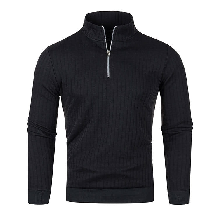 Leisure Pullover Men’s Half-high Collar Zip Sweater