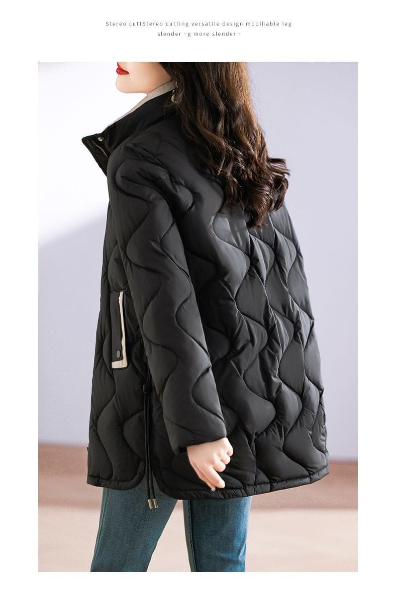 Mid-length Loose And Simple Cotton-padded Coat