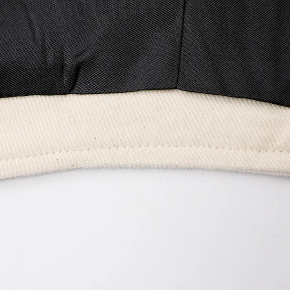 Personalized Heavy Industry Design Short Coat Female Stitching PU Temperament