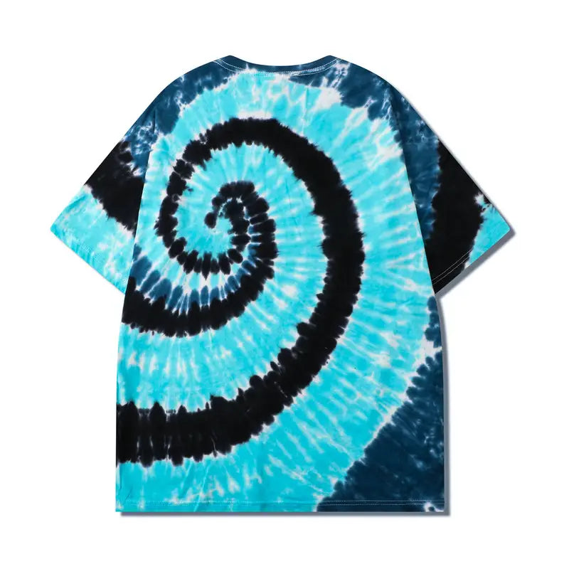 Hip Hop T-Shirt Striped Swirl Half Sleeves