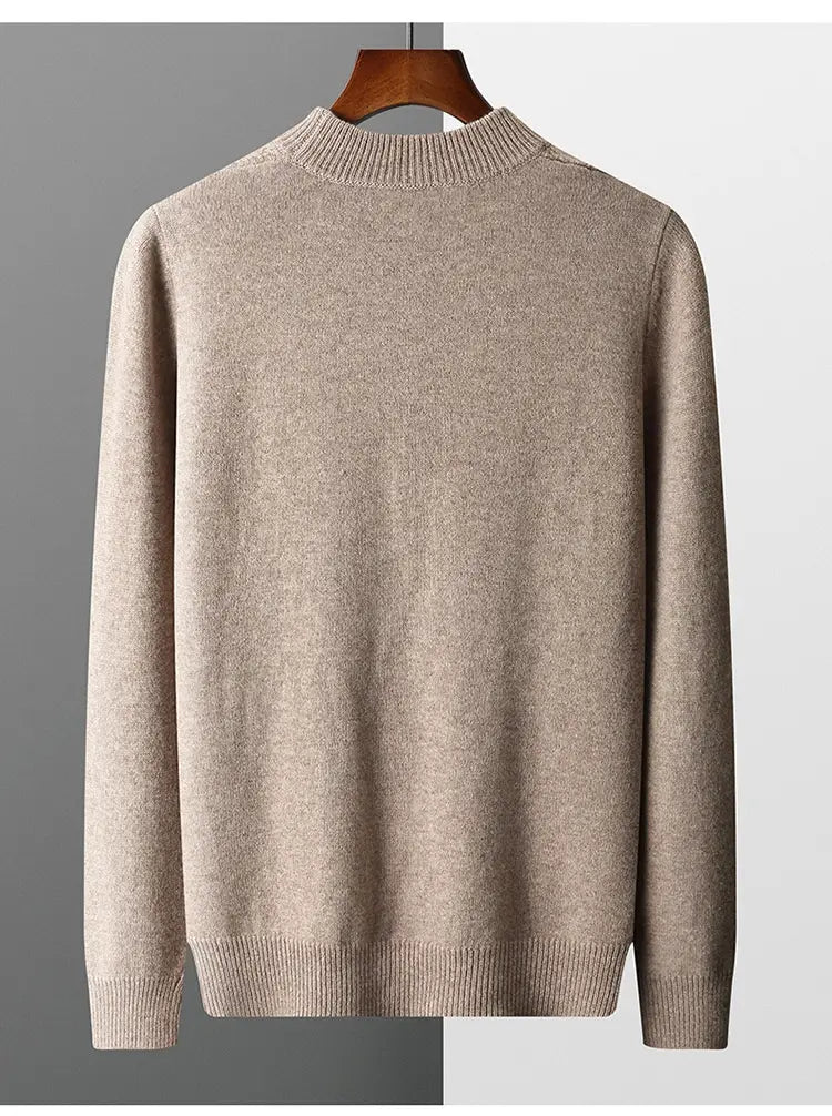 Woolen Sweater Men’s Half Turtleneck Thickened Sweater Casual