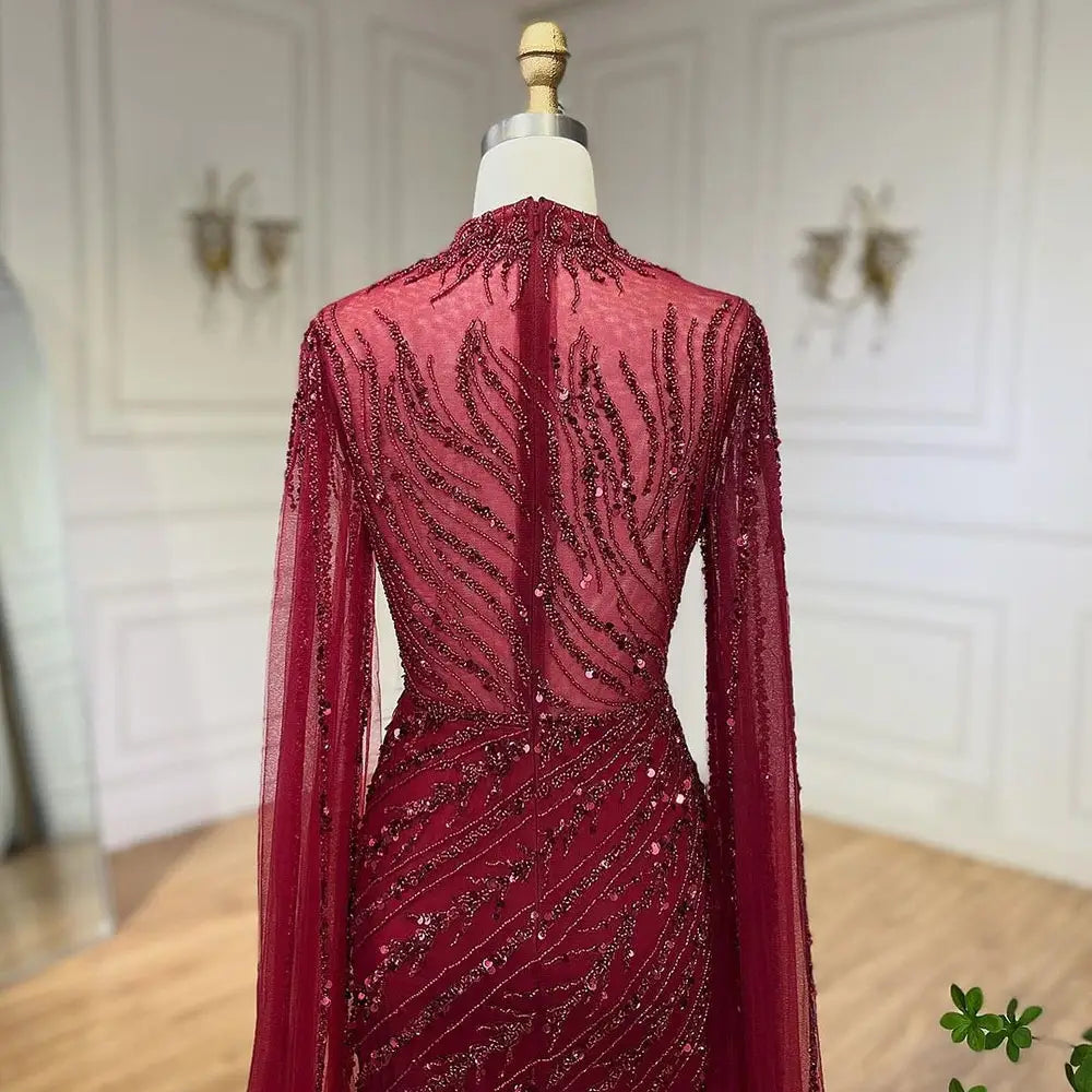 Elegant Flying Sleeves High-end Elegant Fishtail Banquet Host Dress