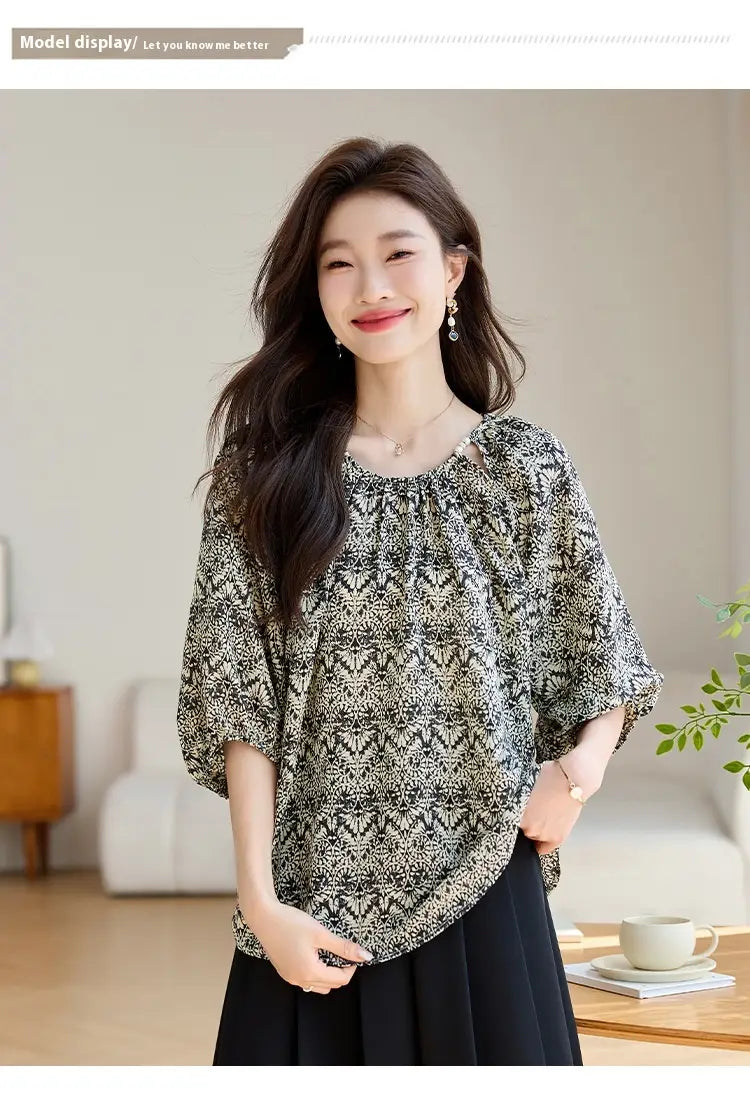 Women’s Loose Slimming 34 Sleeves Shirt