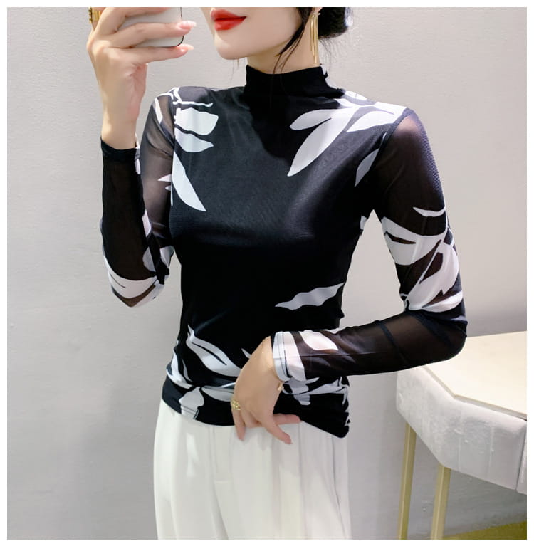 Women’s Long Sleeve Autumn And Winter Ocean Graceful Slim-fit Tops