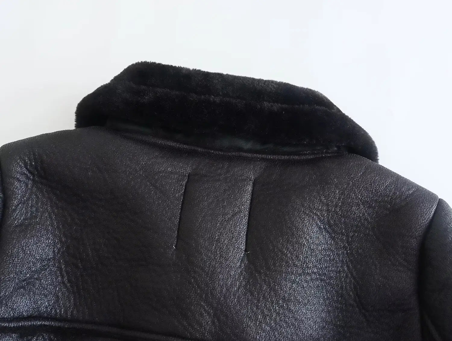 Women’s Fashion Fur Integrated Leather Coat Top