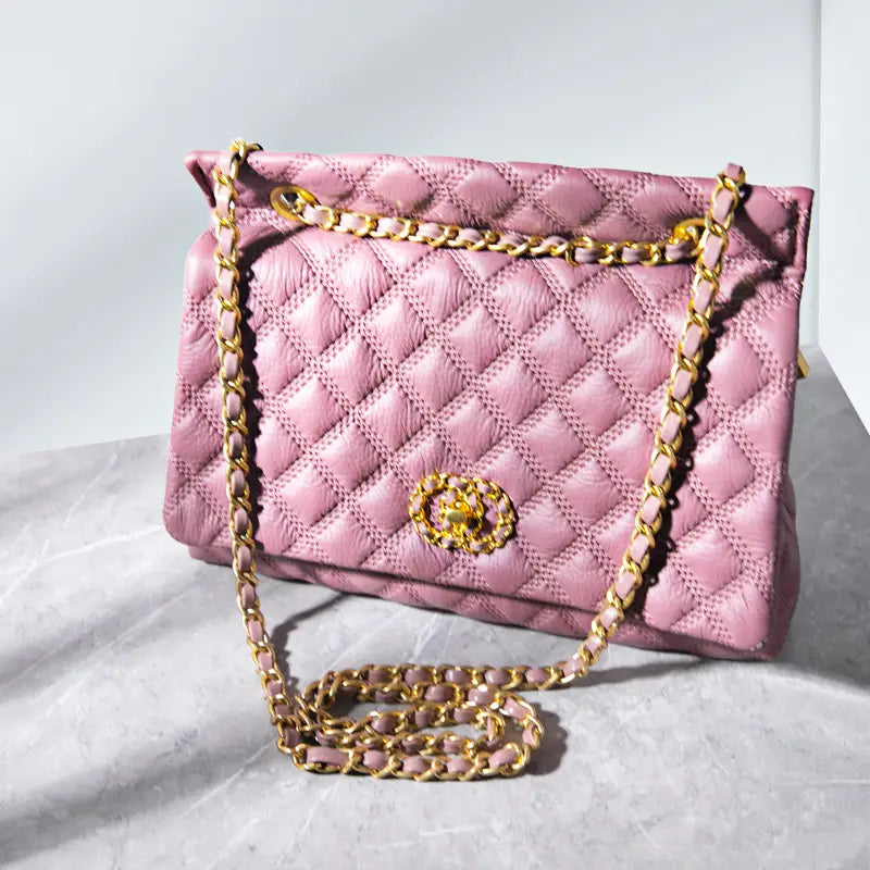 Lilac Luxury Cowhide Bag High-End Fashion Online