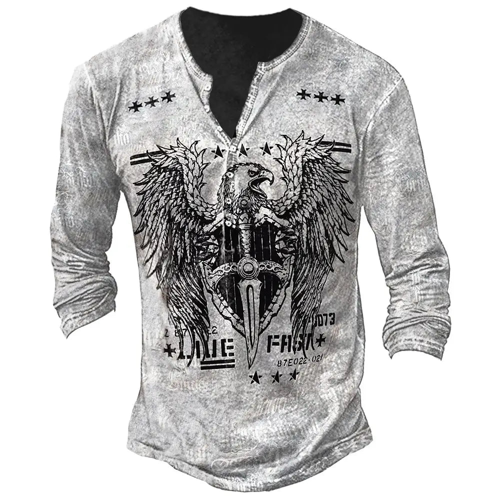 Printed Men’s Street Long-sleeved Sports T-shirt