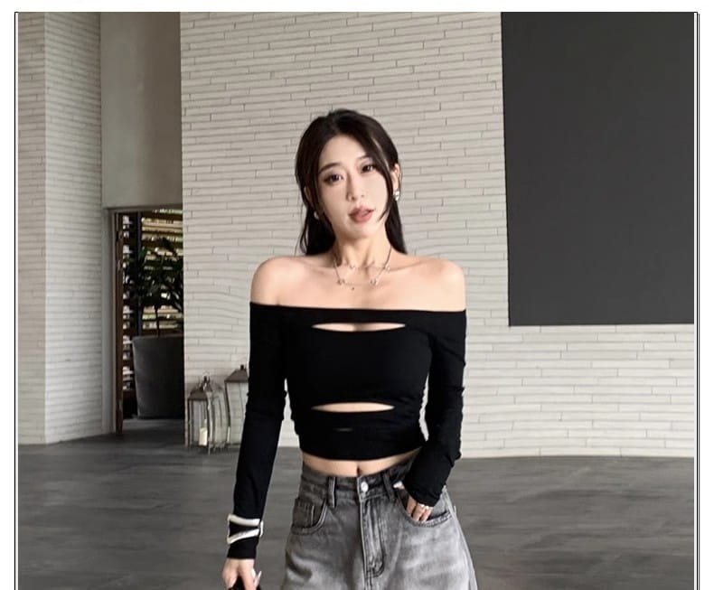 Gradient Color Big Ripped Hot Girl Wide Leg Jeans For Women