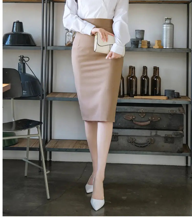 All-match Commute High Waist Slimming Office Lady Skirt