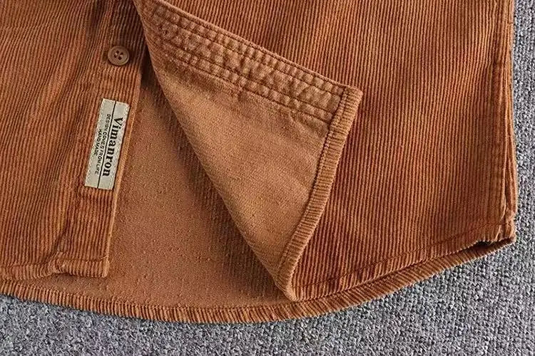 Retro Washed Corduroy Long-sleeved Shirt For Men