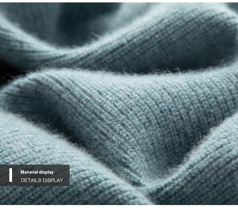 Men’s Loose Ingot Needle Contrast Color Cashmere Sweater