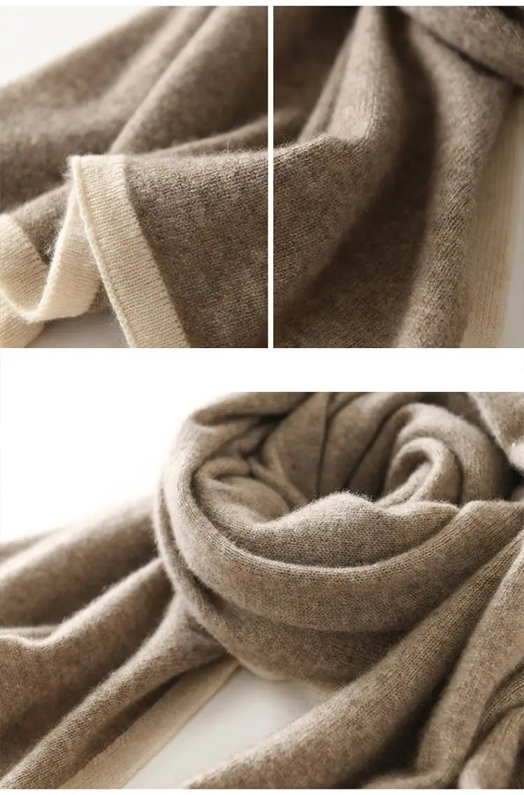 Universal Color Blocked Knitted Jacquard Western-style Cashmere Scarf