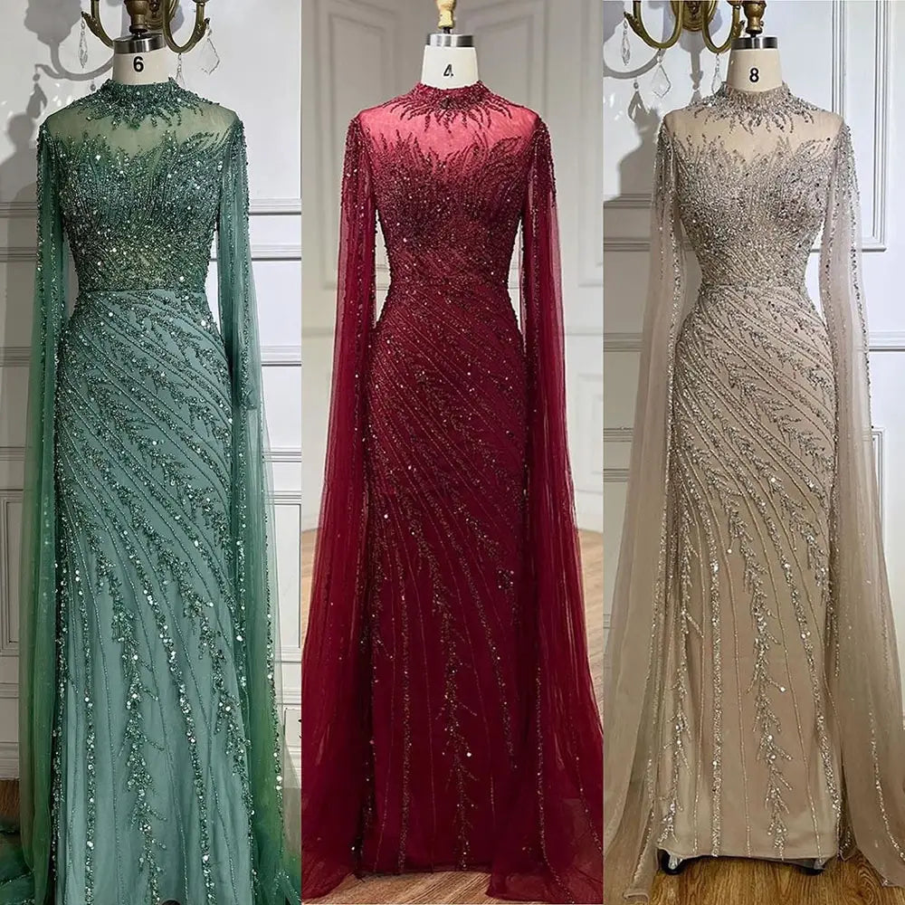 Elegant Flying Sleeves High-end Elegant Fishtail Banquet Host Dress