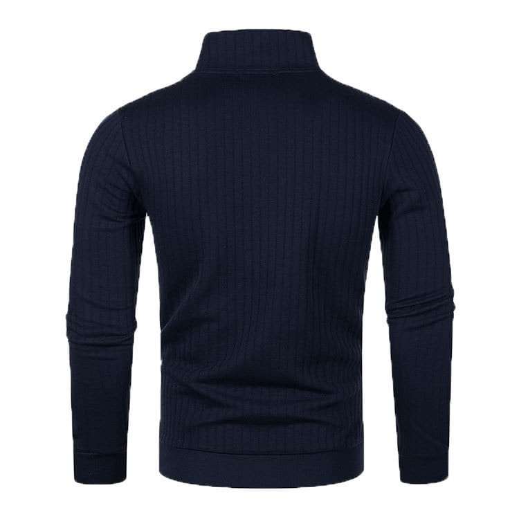 Leisure Pullover Men’s Half-high Collar Zip Sweater