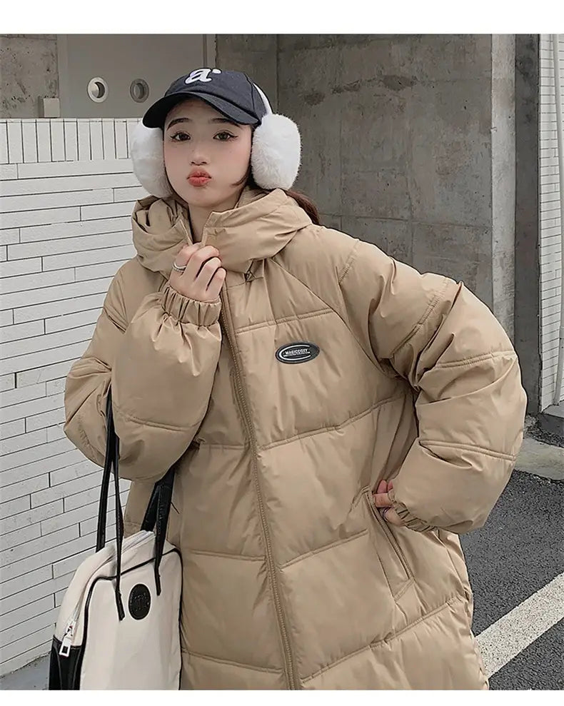 Women’s Mid-length Loose Overknee Thickened Cotton Padded Coat