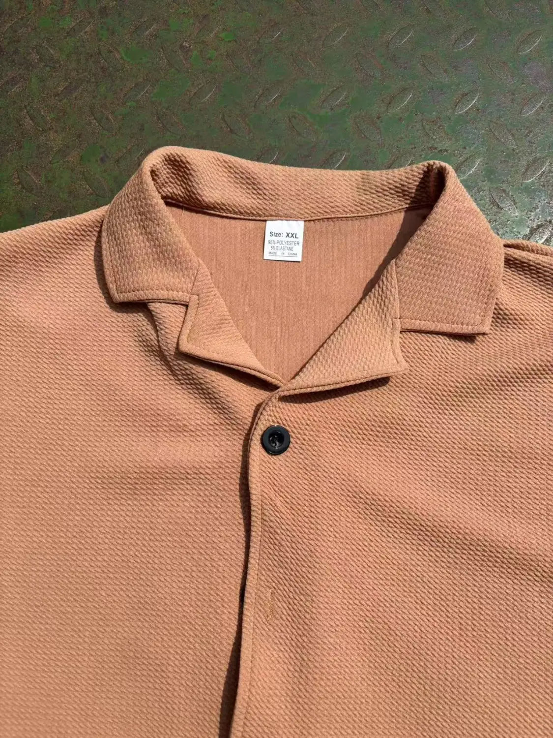 Daily Casual Short Sleeve Cardigan Shirt Men’s Suit Solid Color Summer