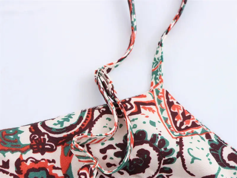 Printed Vacation Style Printed Two-piece Sling