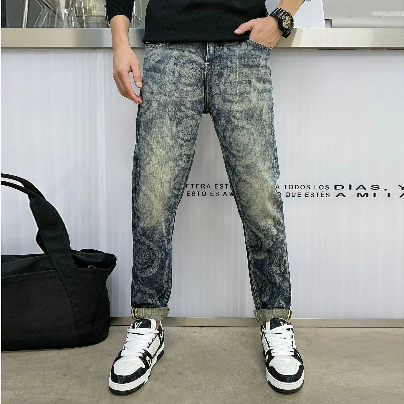 Fashion Men’s Jeans Casual Stretch Pants
