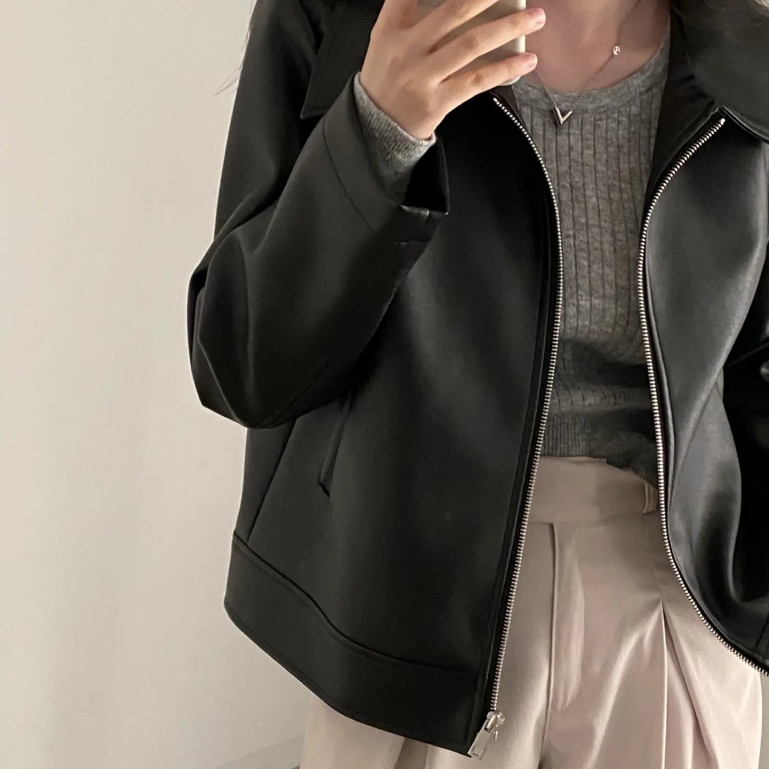 Handsome Cool Girl Versatile Motorcycle Jacket