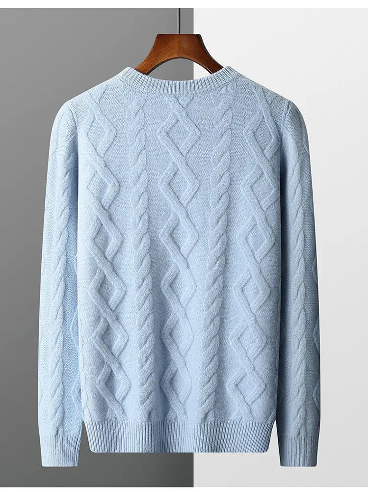 Men’s Thickened Round Neck Sweater Pullover Knitting Bottoming Shirt