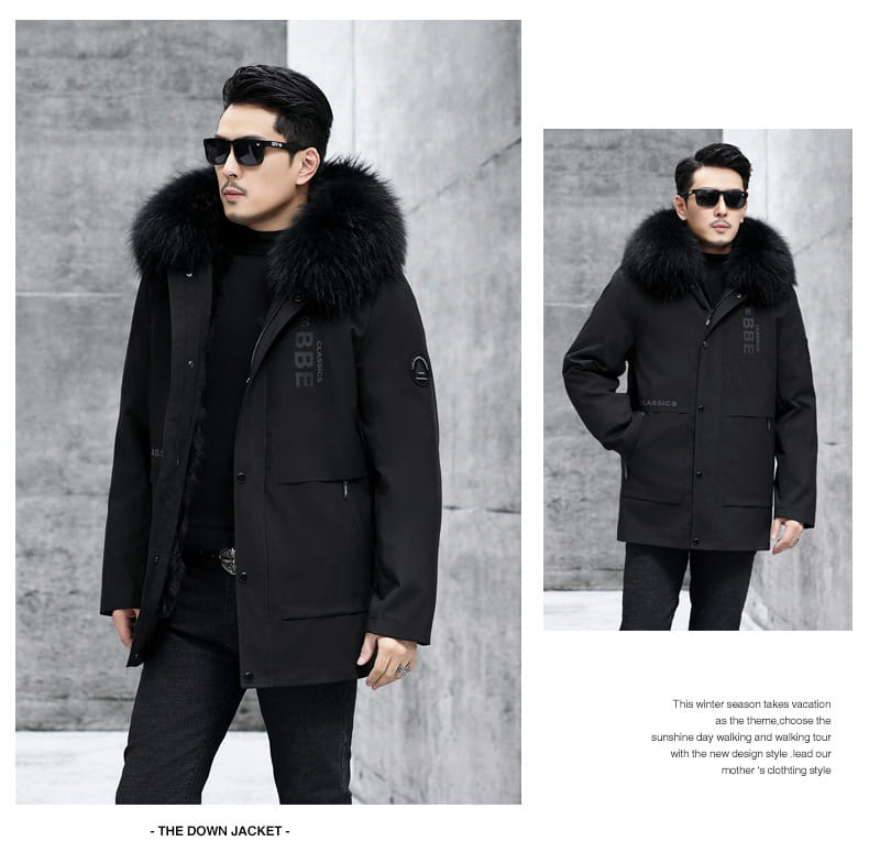 Fox Inner Pot Raccoon Hair Collar Fur Coat