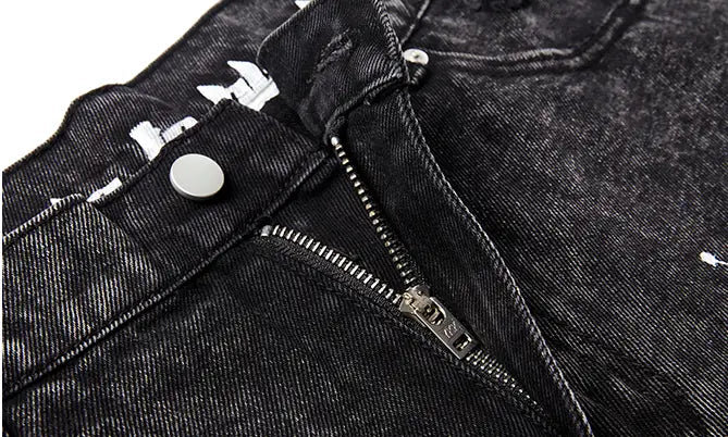 High Street Patch Ripped Washed Distressed Men’s Denim Shorts