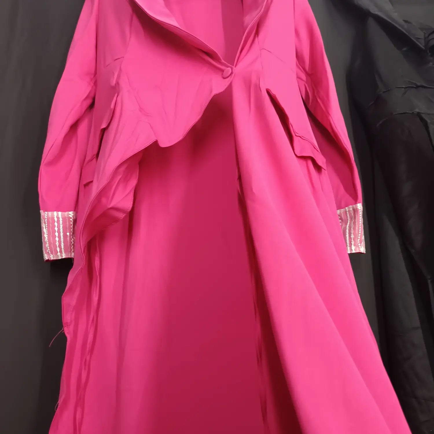 Rose Red Suit Collar Deep V Split High Waist Dress