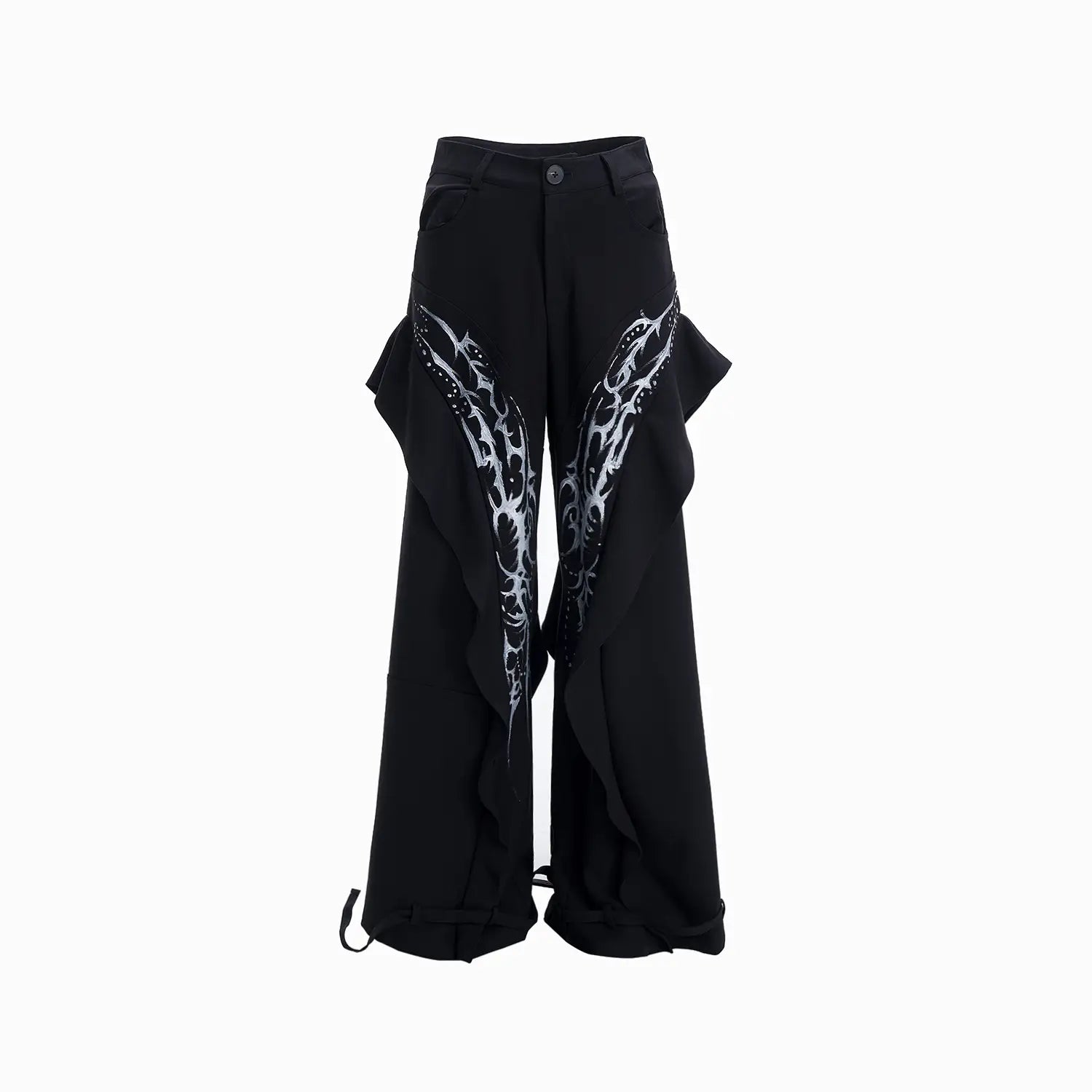 Hand-painted Pattern Draping Trousers Adjustable Suit Pants