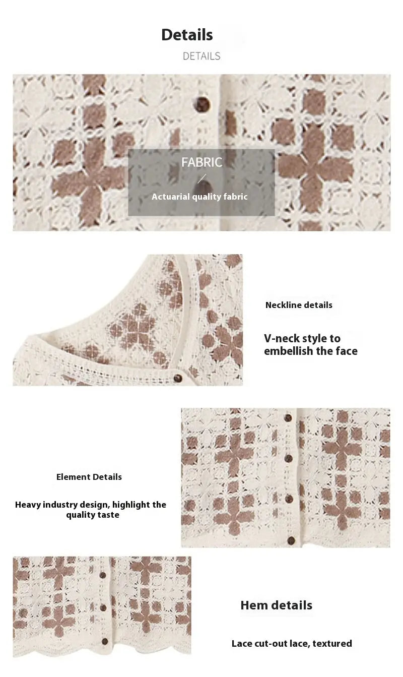 Hollow Lace Shirt Spring Fashion Long Sleeve Stitching