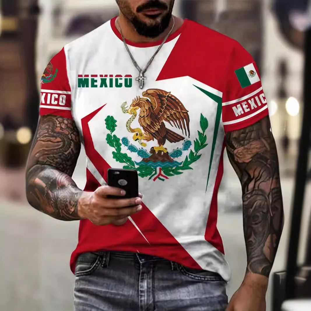 Eagle And Snake T-shirt Loose Round Neck Men’s Short Sleeve T-shirt