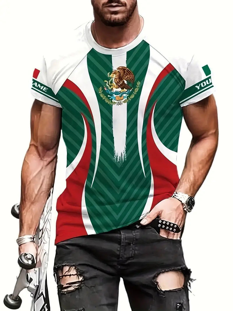 Eagle And Snake T-shirt Loose Round Neck Men’s Short Sleeve T-shirt - AT2024AB823 / S