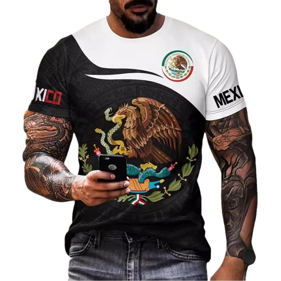 Eagle And Snake T-shirt Loose Round Neck Men’s Short Sleeve T-shirt