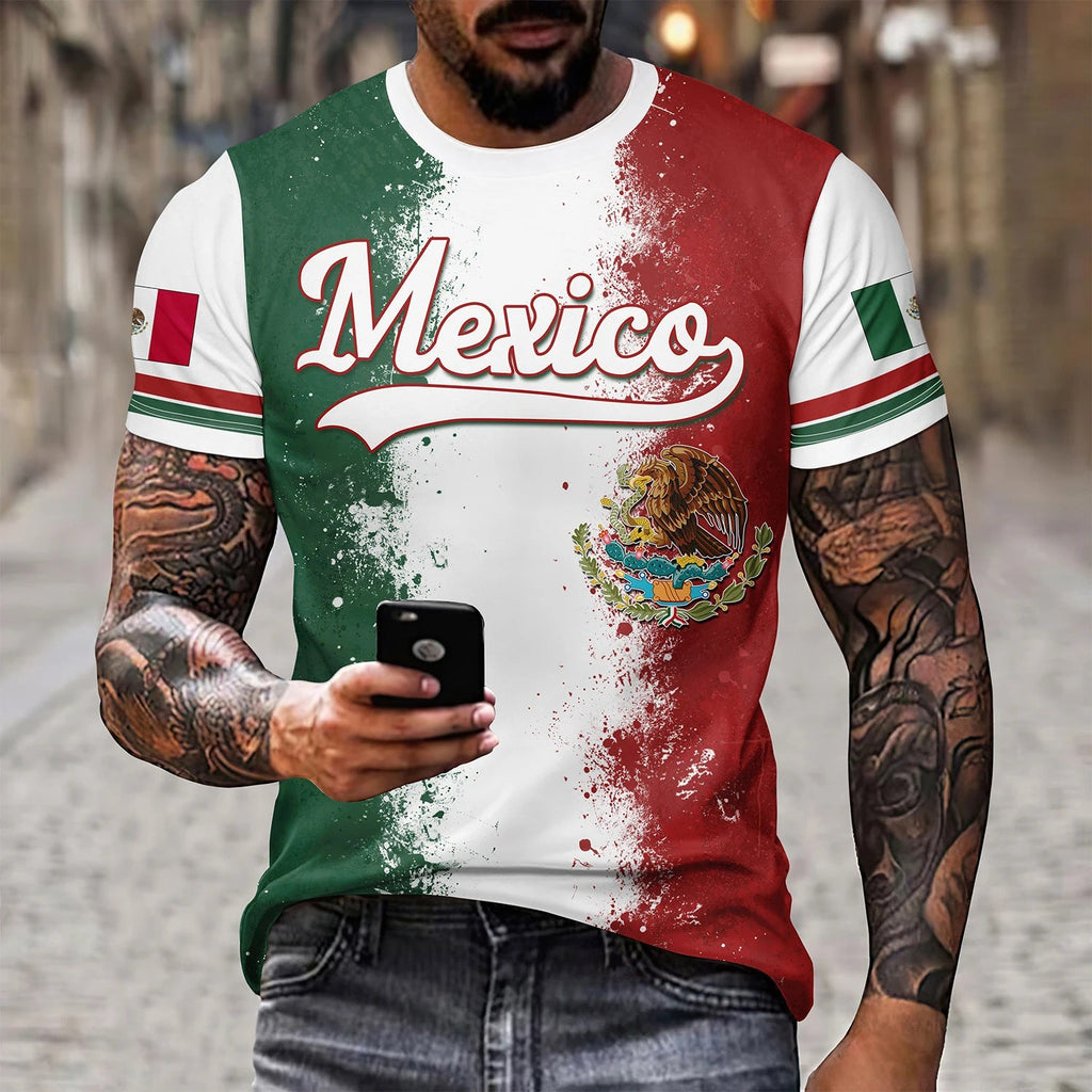 Eagle And Snake T-shirt Loose Round Neck Men’s Short Sleeve T-shirt