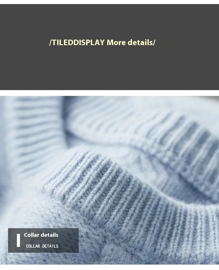 Men’s Thickened Round Neck Sweater Pullover Knitting Bottoming Shirt
