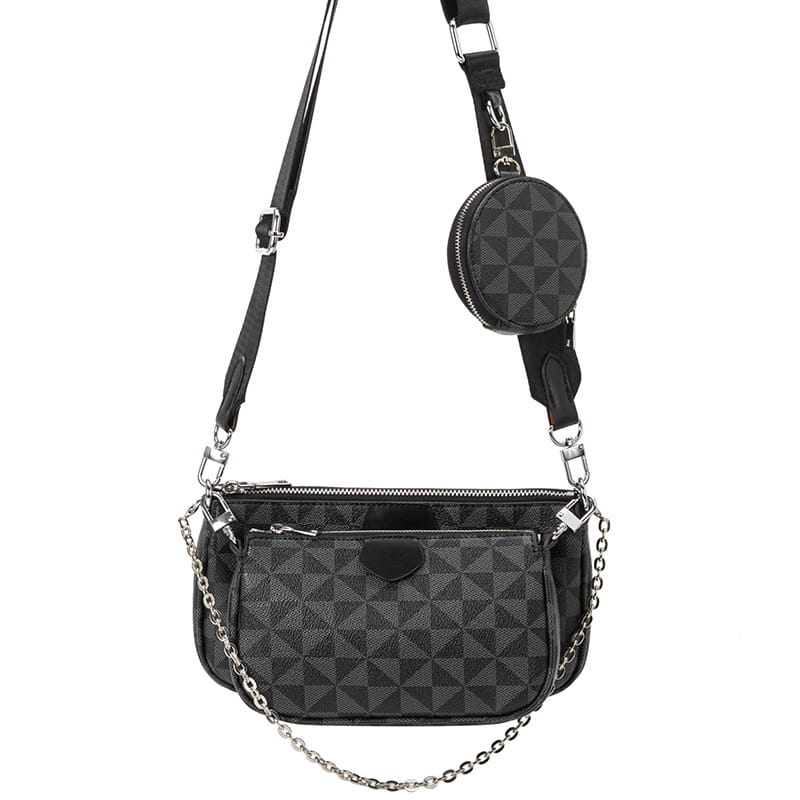 Geometric Leather Messenger Bag Luxury Clothing