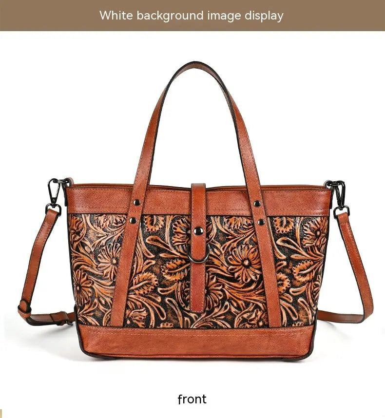 Retro Luxe First Layer Cowhide Bag High-End Fashion Online