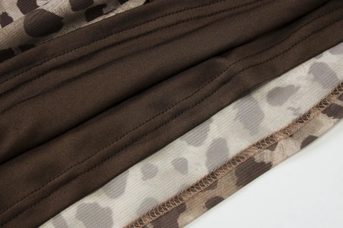 Leopard Print Crossbody Sleeveless Ribbon Short Tight Vest