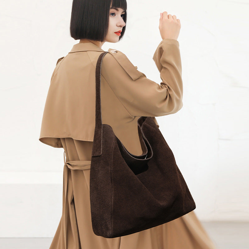 Ebony Brown Layer Suede Luxury Fashion Bag