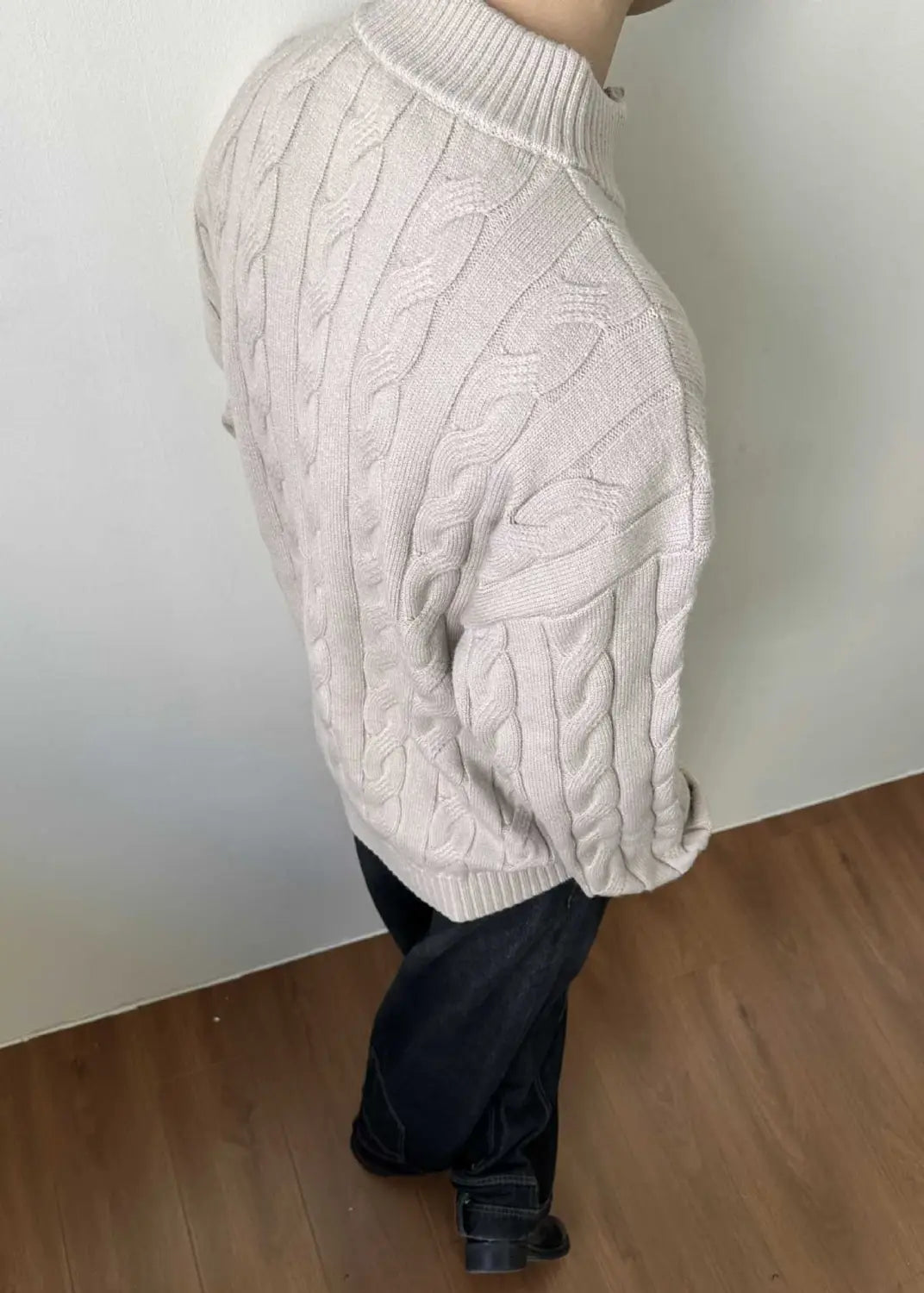 Loose Feeling Old Money British Half Zipper Heavy Sweater