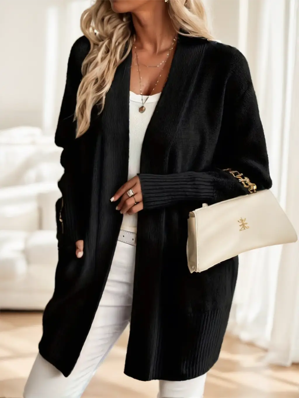 Women’S Cozy Knit Cardigan - Long Sleeve