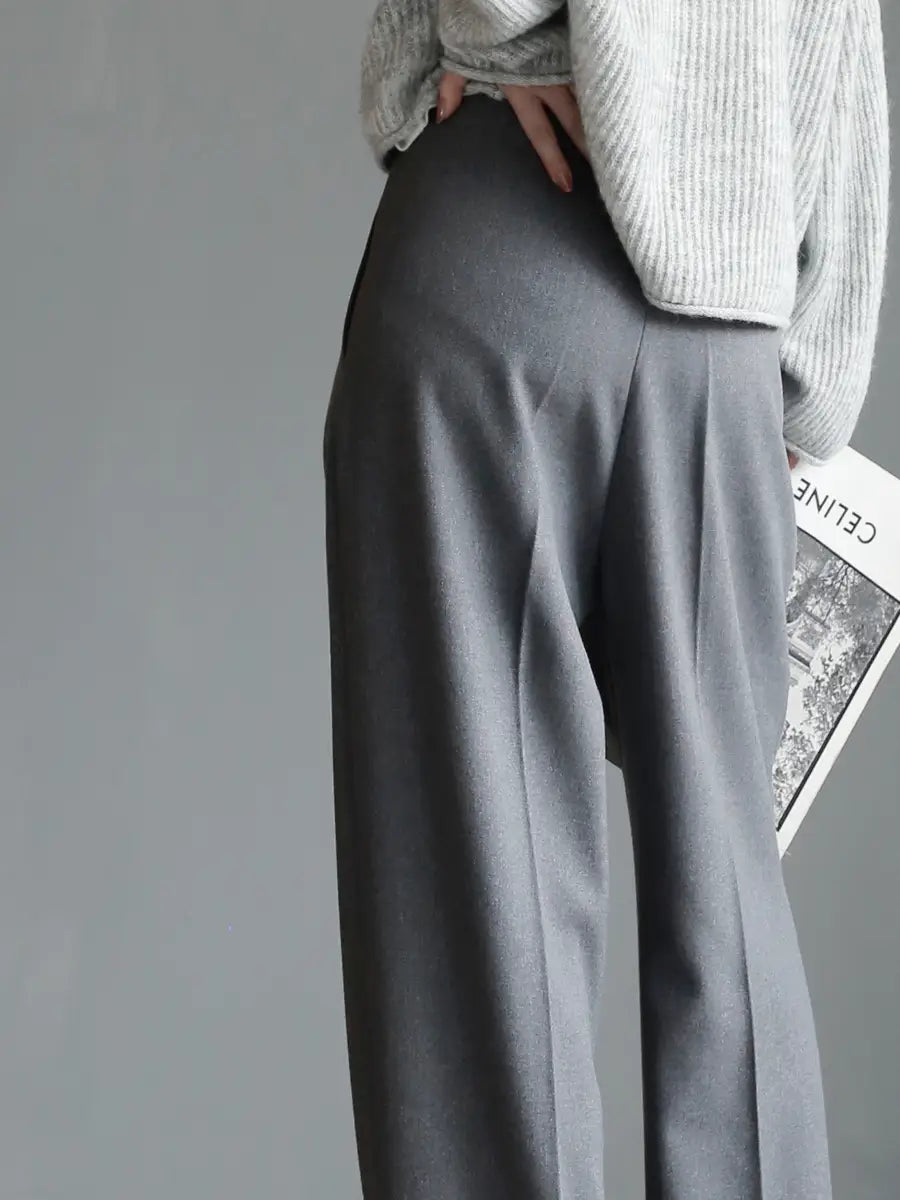 Suit Pants Women’s Slim Wide-leg Pants Mopping Floor Straight-leg Trousers