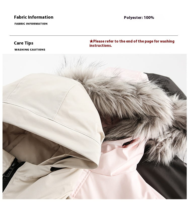 Retro Fur Collar Hood Parka Down Jacket Women’s Winter Thickened