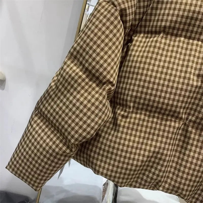 Thickened Puffer Jacket High Waist Cropped Cotton Jacket