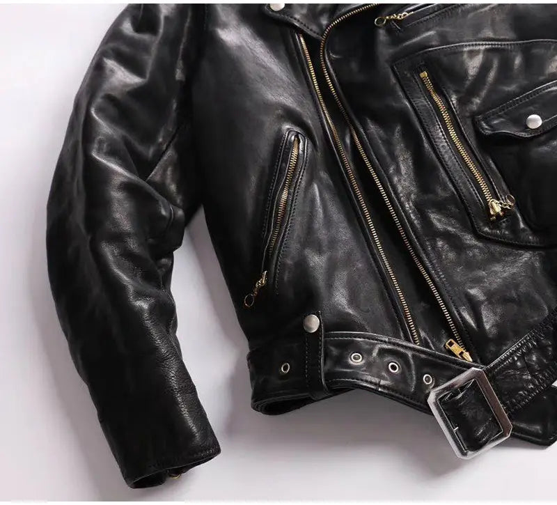Men’s Horse Leather Motorcycle Riding Motorcycle Clothing