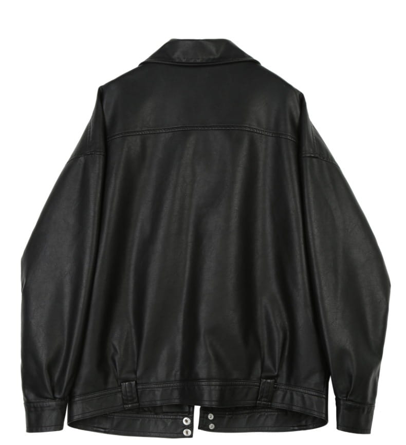 Casual Loose Small Plus Size Black Leather Coat
