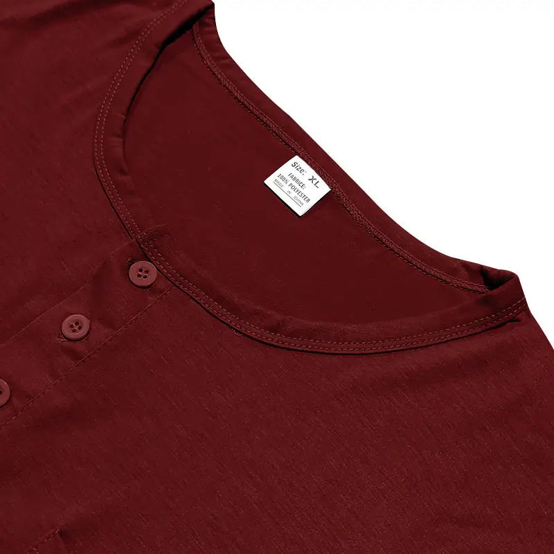 Men’s Spring And Autumn Henley Shirt Long Sleeve