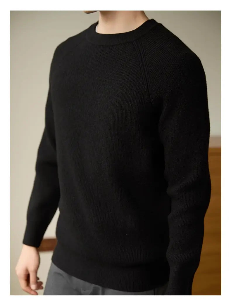 Men’s Long Sleeve Warm Leisure Versatile Solid Color Bottoming Shirt