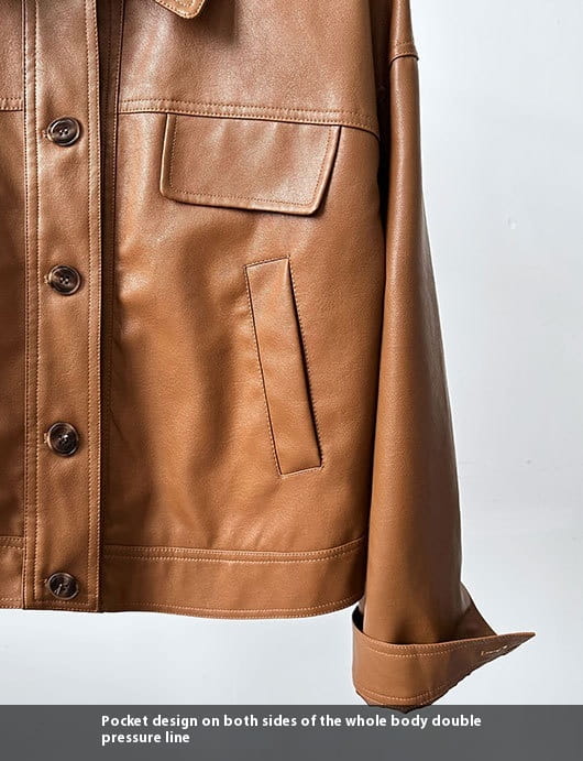 Women’s Fall Lapels Motorcycle Short Jacket