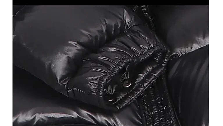 Pure Color Short Shiny White Duck Down Down Jacket